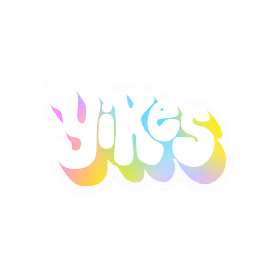 Expressive sticker with 'Yikes' text in bold, attention-grabbing font