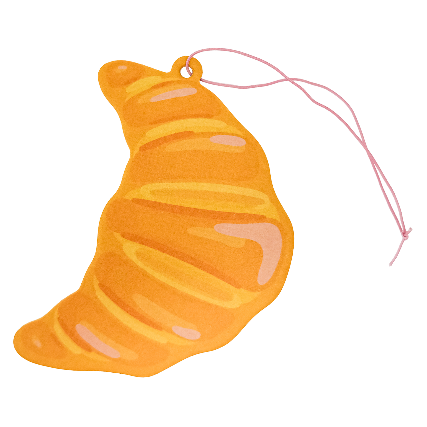 French pastry air freshener with realistic croissant design