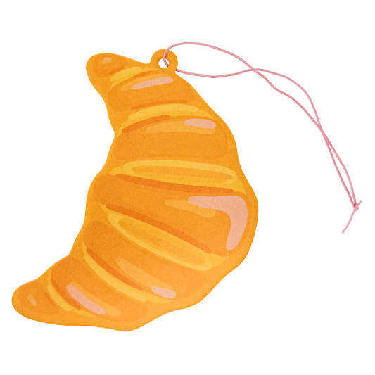 French pastry air freshener with realistic croissant design