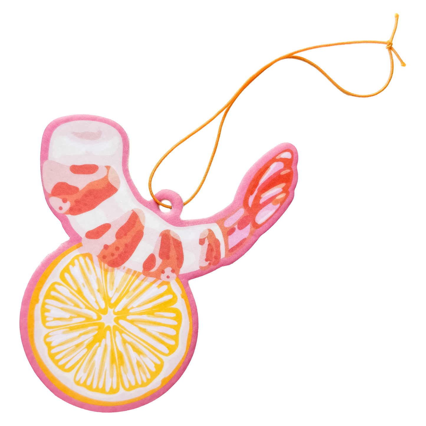 Seafood-themed air freshener with shrimp cocktail appetizer design