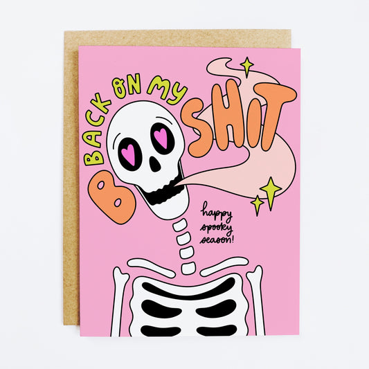 Halloween card with 'Boo Shit' spooky expletive humor