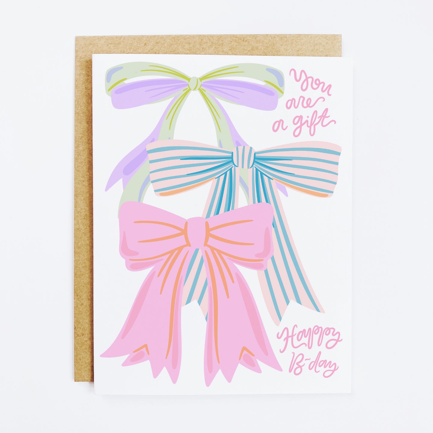You Are A Gift Bows Birthday Card