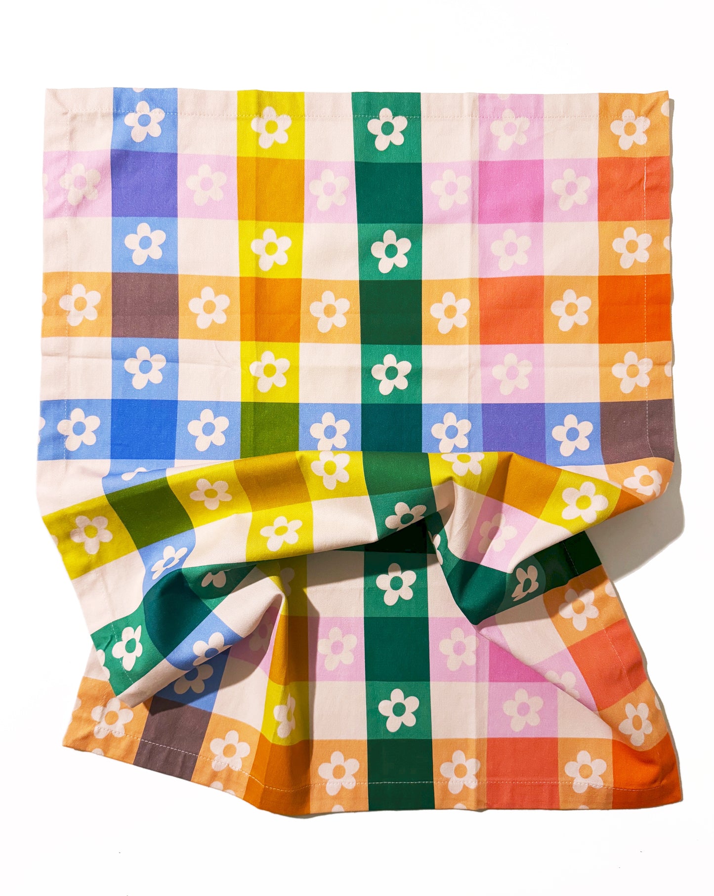 Daisy Plaid Tea Towel