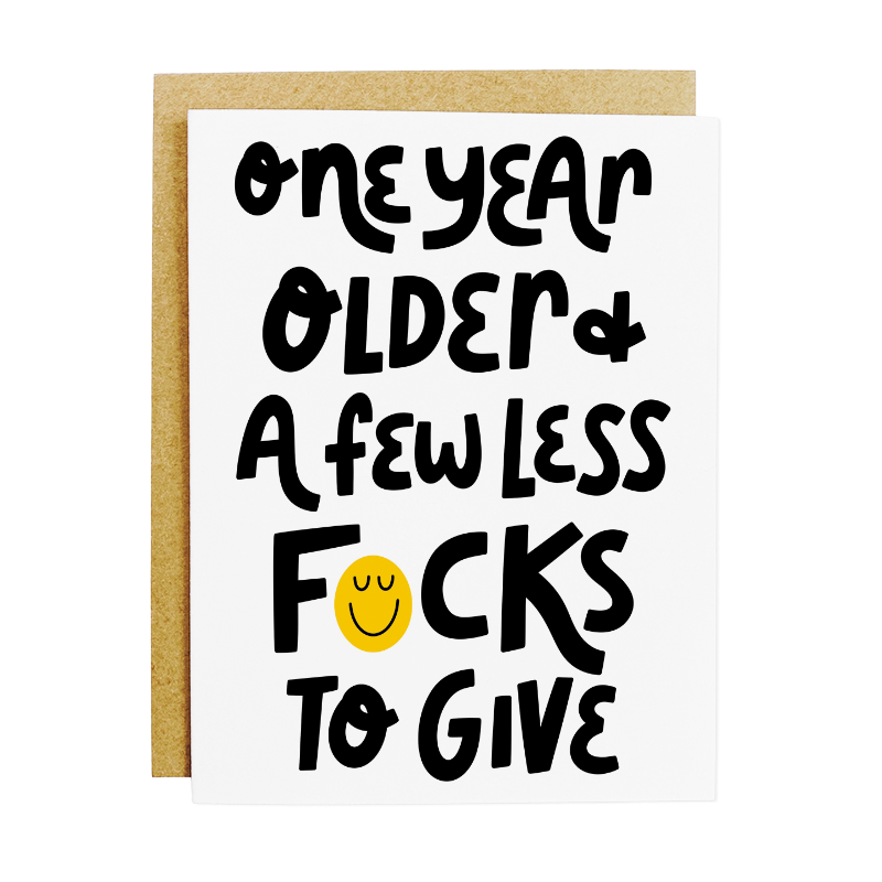 Less F*cks Birthday Greeting Card - Funny Adult Humor Card A2