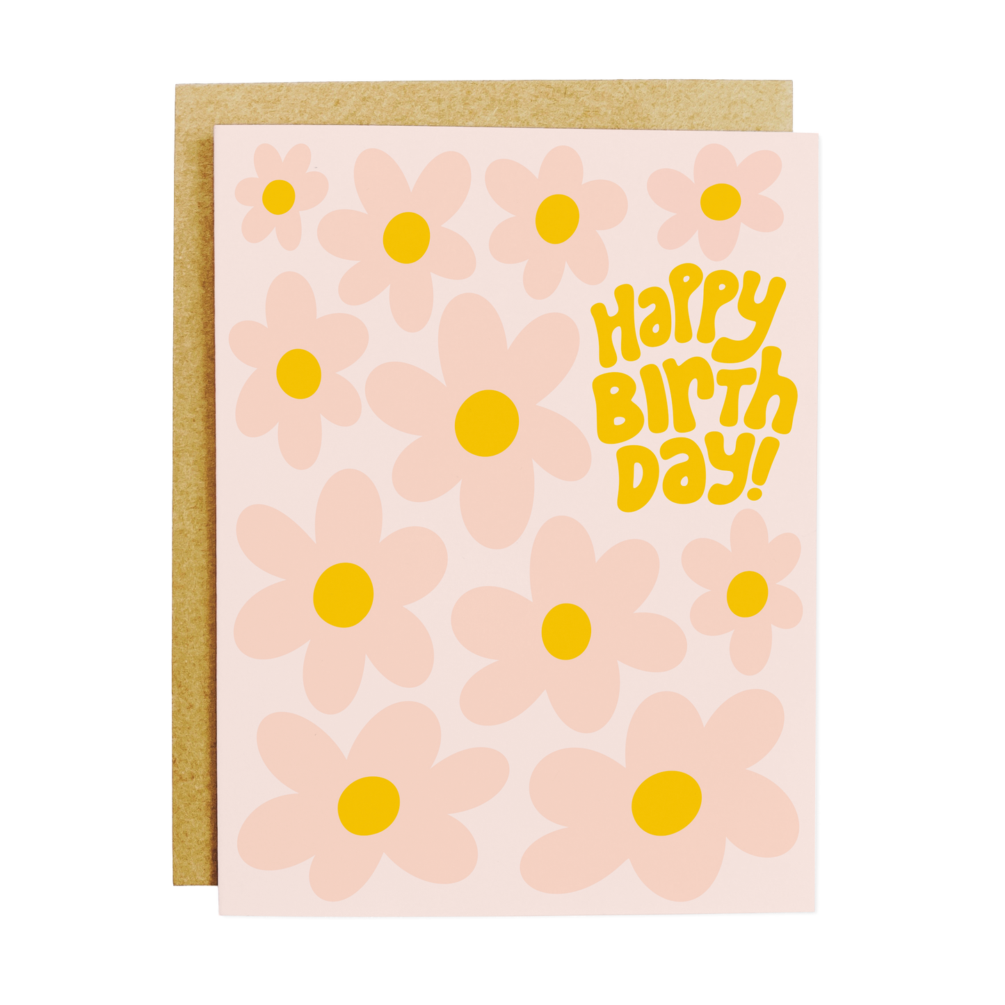 Birthday card with funky floral pattern and vibrant botanical design