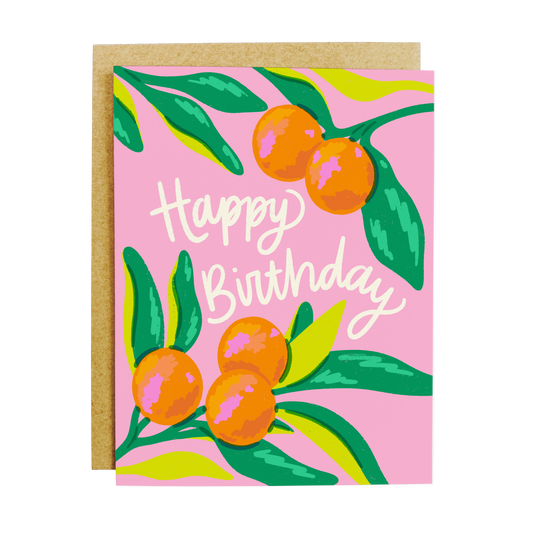 Golden Orange Birthday Card - Eco-Friendly Greeting Card | KANDS.CO