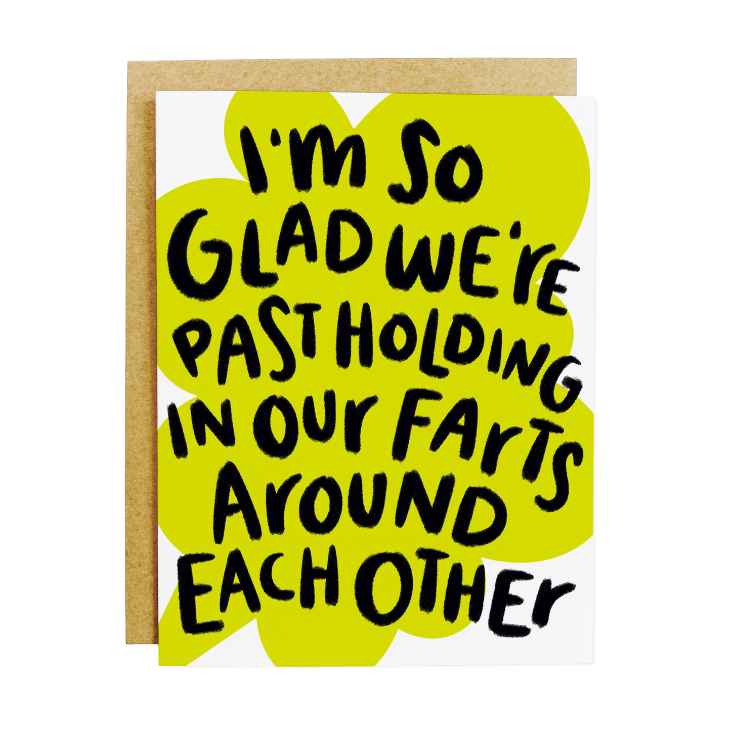 Humorous card with 'Glad For Farts' bathroom humor and gas joke