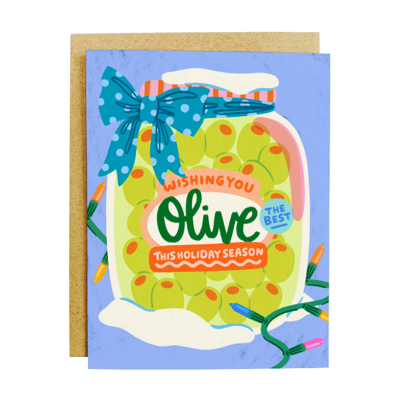 Wishing You Olive the Best Card - Funny Christmas Greeting Card