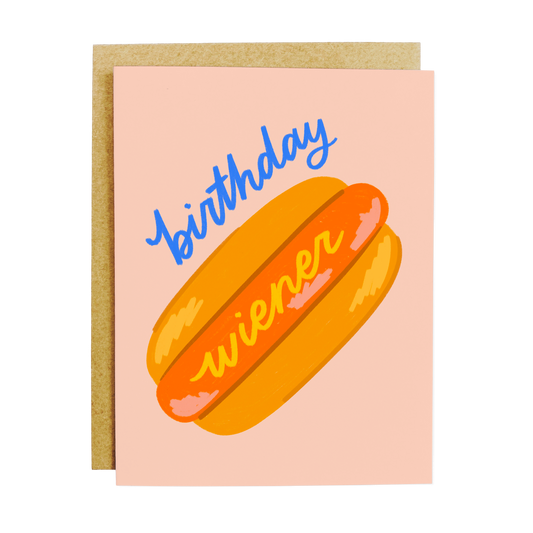 Birthday Wiener Hot Dog Greeting Card
