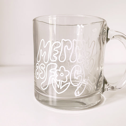 Merry As F*ck Clear Glass Mug