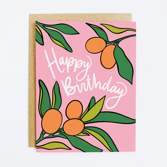Golden Orange Birthday Card