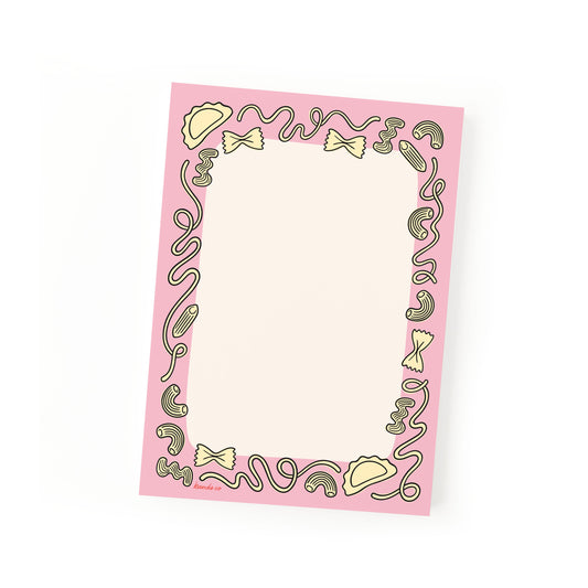 Food lover notepad with pasta theme and Italian cuisine design
