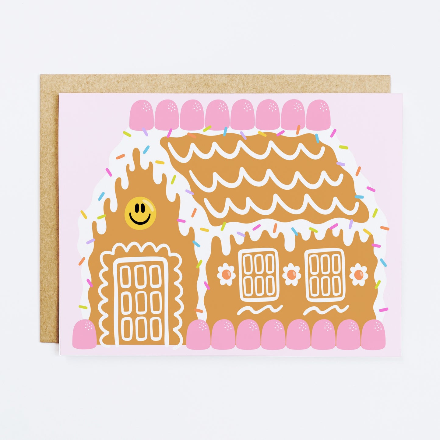 Smiley Gingerbread Holiday Greeting Card